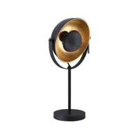 paris prix - lampe à poser design argo 67cm noir & or