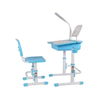 bureau ergonomique avec une chaise et lampe pour enfants bleu