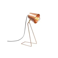 lampe à poser petit abat-jour lampe dévoilée genoua 48cm métal or rose