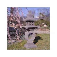 lanterne japonaise pagode zen en pierre de lave 105 cm lamp26