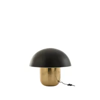 lampe champignon metal noir/or large