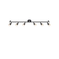 saxby amalfi spot de plafond bar 6 lumières peinture noir mat