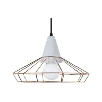 lampe de plafond de style rétro - lampe suspendue en métal et béton - giotto doré