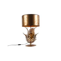 lampe de table vintage or avec abat-jour bronze - botanica