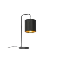 lampe de table moderne noire avec intérieur doré - lofty