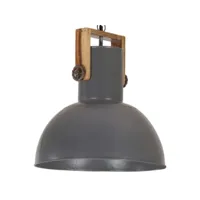 vidaxl lampe suspendue industrielle 25 w gris rond manguier 42 cm e27