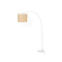 lampe roma bambou metal naturel-blanc 195 cm - l 145 x l 39 x h 195 cm