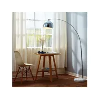 lampadaire arquer arc lampe de sol abat-jour chrome marbre blanc vn-l00010-eu
