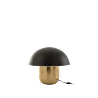 lampe champignon metal noir-or large - l 50 x l 50 x h 47 cm