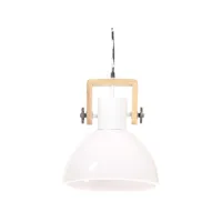 vidaxl lampe suspendue industrielle 25 w blanc rond 30 cm e27 320539