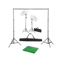 kit de studio photo avec toile de fond lampes et parapluies ofe67074 meuble pro