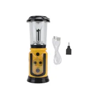 radio lantern hand crank usb rechargeable multi fonctionnelle am fm radio d'urgence lampe de poche pour le camping et la randonnée jaune