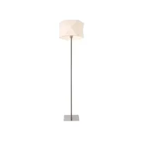 lampadaire lampe à pied métal toile chrome 152 cm blanc helloshop26 03_0002440
