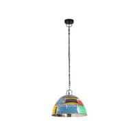 vidaxl lampe suspendue industrielle vintage 25w multicolore rond 41 cm 320545