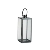 lanterne carrée en verre et acier noir
