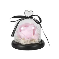 lampe en forme de rose avec couverture en verre et led, une décoration romantique