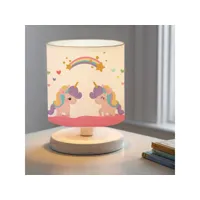 lampe de bureau maidstone pour enfant 22 cm blanc à motif de licorne [lux.pro]