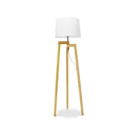 lampadaire trépied - lampe de salon design scandinave - lon bois naturel