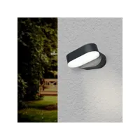applique murale noire led 6w ip54 orientable ovale - blanc chaud 2300k - 3500k - silamp