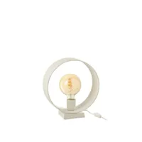 lampe de table cercle mat blanc