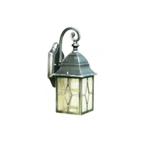 lanterne de jardin genoa aluminium argent,noir 1 ampoule 32,5cm