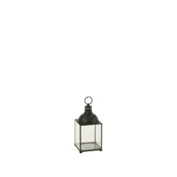 lanterne hagrid verre/fer noire small