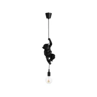 lampe singe suspendue resine noir - l 16,5 x l 12,5 x h 96 cm