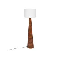 lampadaire en bois et abat-jour en lin h 144 cm - atmosphera
