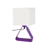 camélia - lampe de chevet géométrique métal violet et écru 64039