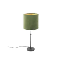 lampe de table noir avec abat-jour en velours vert avec or 25 cm - parte