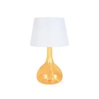 carafe - lampe de chevet bouteille verre ambre et blanc 66202