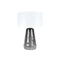 reflectit - lampe de chevet conique verre fumé et blanc 66012