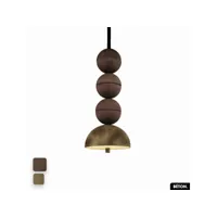 lampe de suspension en béton velours - bosfor concrete velvet  chocolat - peyote  3 balles  led 14w