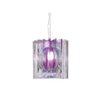 lampe à suspension avec abat-jour violet 27x27x30h cm