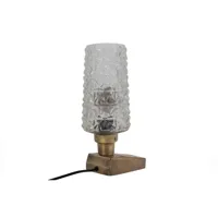 lampe de table en métal et verre - laiton - 31x12x10 - charge