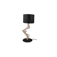 geri lampe a poser acier bois hetre - 16x30x45cm - noir /bois/noir 65163