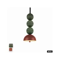 lampe de suspension en béton - bosfor concrete  asperge - terre rouge  3 balles  led 14w