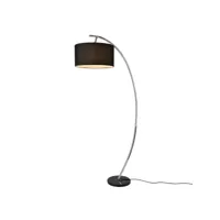 [lux.pro] lampadaire sur pied lampadaire moderne interrupteur sur câble base en marbre e27 abat-jour textile hauteur: 150 cm noir
