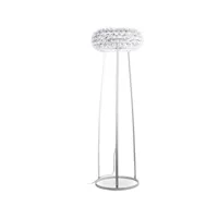 lampadaire - grande lampe de salon avec boutons en cristal - savoni transparent