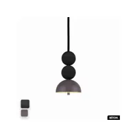 lampe de suspension en béton - bosfor concrete  noir - sparrow  2 balles  led 14w