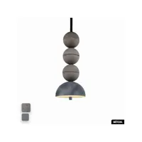 lampe de suspension en béton velours - bosfor concrete velvet  gris  3 balles  led 14w