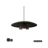 lampe de suspension en béton velours - olemi velvet concrete  olive - chocolat