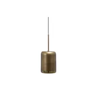 safa lampe suspendue verticale métal verre noir et laiton safa 60x20x20 cm coloris antique doré