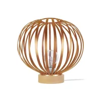 lam.davos - lampe a poser globe métal naturel et cuivre 65039