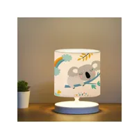 lampe de bureau maidstone pour enfant 22 cm blanc à motif de koala [lux.pro]