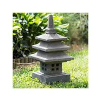 lampe japonaise en pierre de lave 50cm déco zen lamp20