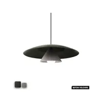 lampe de suspension en béton velours - olemi velvet concrete  olive - gris