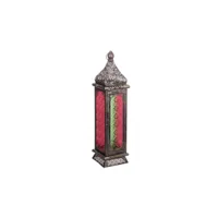 lanterne marocaine - 50x13x13cm - argent brossé