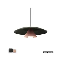 lampe de suspension en béton velours - olemi velvet concrete  olive - rose