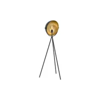 eglo lampe sur pied darnius - 1 ampoule - style industriel - vintage - moderne - en acier - lampe de salon en noir et doré - avec interrupteur - culot